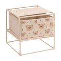 **Caisson de rangement en tissu avec motifs ours, structure en métal**
